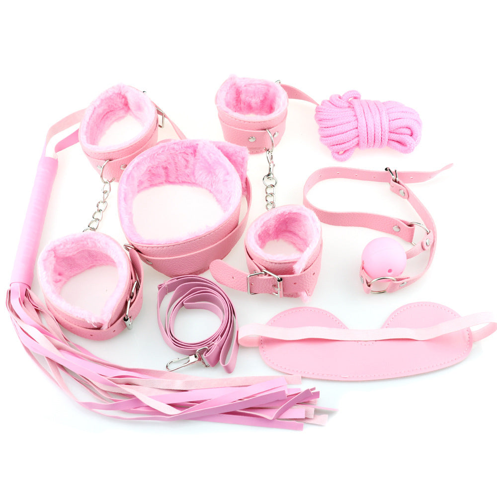 SM Sex Toys Adult Product 7 pcs / set Sex Games Props SM Bondage Restraint for Women Nylon Handcuffs Five Different Colors - sextoysok