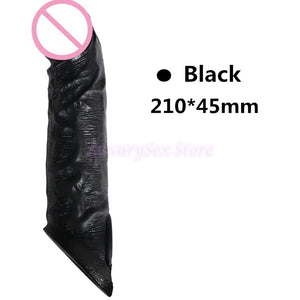 Reusable Penis Sleeve Extender Realistic Penis Condom Silicone Extension Sex Toy for Men Cock Enlarger Condom Sheath Delay - sextoysok
