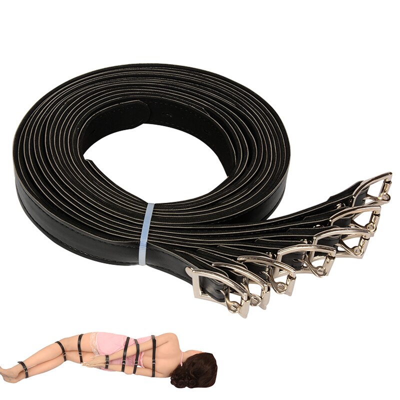 Bdsm Sexual Bandage Set Rope Shibari Strap Sm Bondage Restraints Belt Fetish Handcuffs Bondage BDSM Adult Sex Toys for Couples (7 pcs) - sextoysok