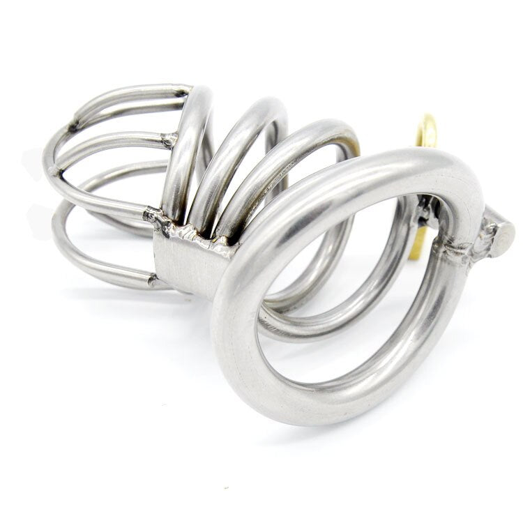 Stainless Steel Male Chastity device Adult Cock Cage With arc-shaped Cock Ring BDSM Sex Toy Bondage Men Chastity Belt A224-2 - sextoysok