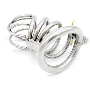 Stainless Steel Male Chastity device Adult Cock Cage With arc-shaped Cock Ring BDSM Sex Toy Bondage Men Chastity Belt A224-2 - sextoysok