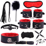SM Game bandage sex toys for woman SM Game Suit Adult Handcuffs Ball Whip Kit Bondage Set Couple Sex Toys 10PCS sw - sextoysok