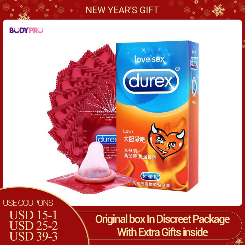 Durex Condoms 10/20/30 Ultra Thin Love G Spot Condoms Natural Latex Lubricant Flowers Condones Delay Ejaculation Men's Sex Toys - sextoysok