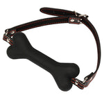 PU Leather Silicone Dog Bone Open Mouth Gag Bdsm Bondage Restraint Slave Fetish Adult Games Erotic Sex toys for Couples - sextoysok