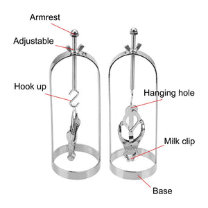 VATINE Adjustable Torture Play Clamps Bondage Metal Nipple Clips Breast massage Retention Device Nipple Stimulator 1 Pair - sextoysok
