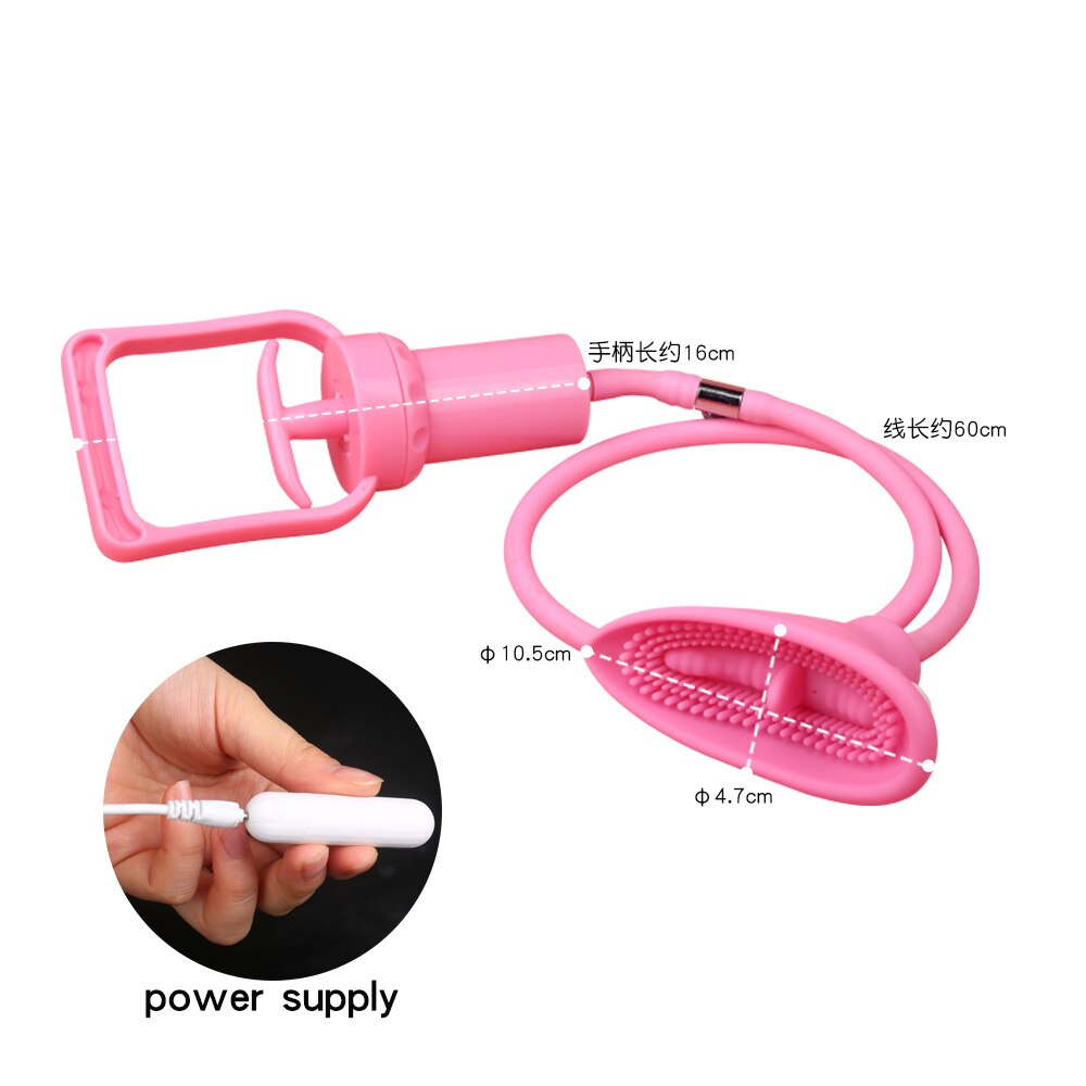 vagina sucking tongue vibrator Vacuum Pussy Pump Nipple Vibrator Clitoris Stimulation Female Masturbation Sex Toys For Women (Pink) - sextoysok