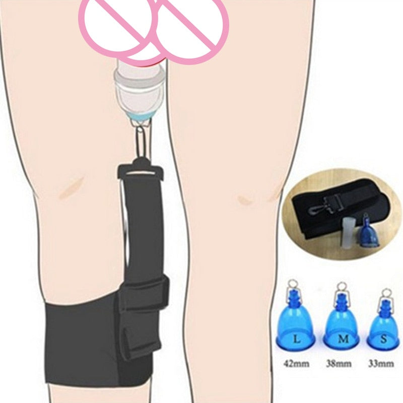 Male Penis Extender Handle Vacuum Pump Cups Stretcher Enhancement Belt Hanger Penis Enlargement Sex Toys for Men - sextoysok