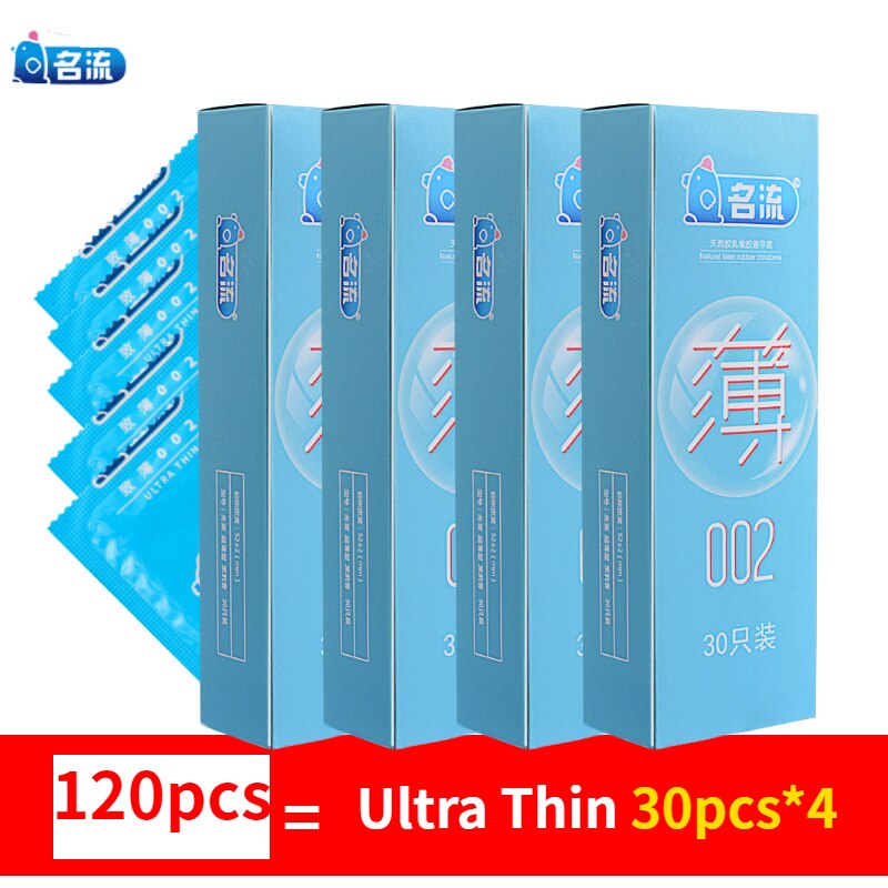 MingLiu 120pcs brand man quality ultra super thin condon 002 penis sleeve Intimate condoms kondom adult sex toy product for men (Utra Thin 120Pcs) - sextoysok