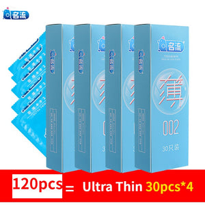 MingLiu 120pcs brand man quality ultra super thin condon 002 penis sleeve Intimate condoms kondom adult sex toy product for men (Utra Thin 120Pcs) - sextoysok