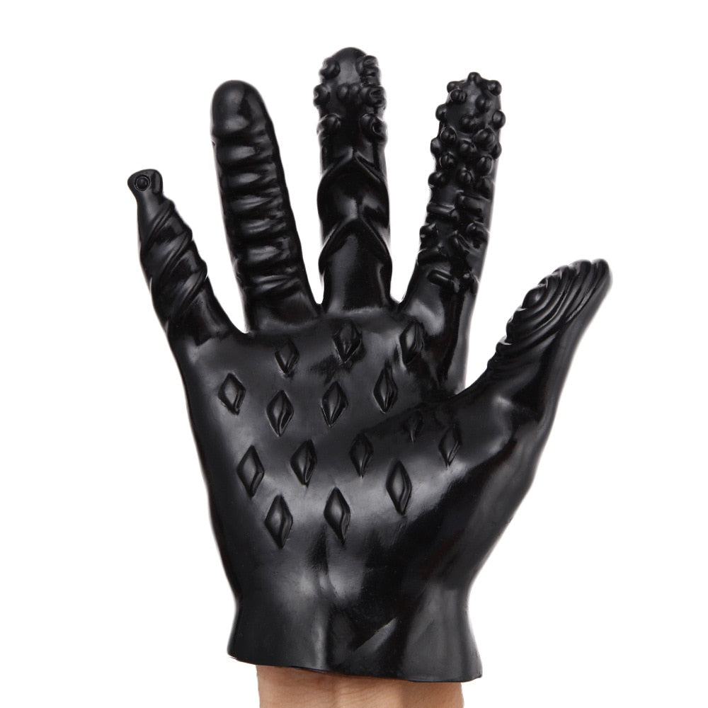 Hot sale top Erotic Sex Toys For Couples Sex Gloves Vagina Stimulator Self-comforting Breast Nipple Massage (BLACK) - sextoysok