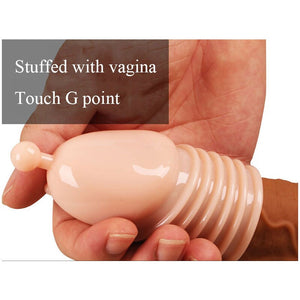Lengthen Reusable Enlargement Condoms Extend G point Ring Male Penis Extension Sleeves Sex Toys for Man Adults Intimate Goods - sextoysok