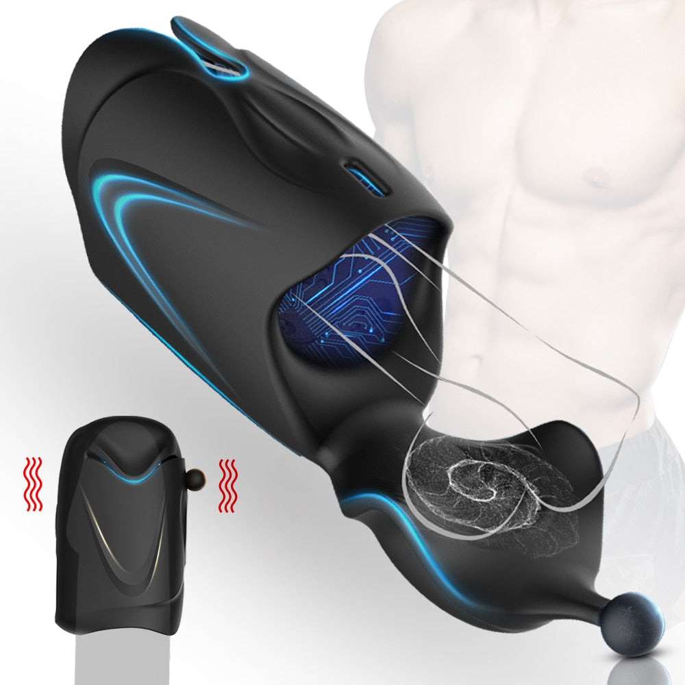 Blowjob Sex Toys for Men Deep Throat Male Masturbator Automatic Penis Pump Vibrators Tongue Licking Glans Massager Sex Shop - sextoysok