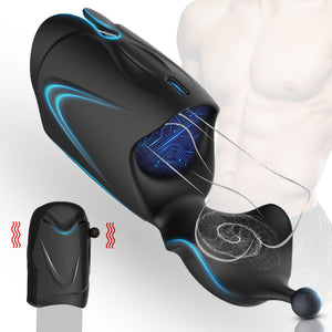 Blowjob Sex Toys for Men Deep Throat Male Masturbator Automatic Penis Pump Vibrators Tongue Licking Glans Massager Sex Shop - sextoysok