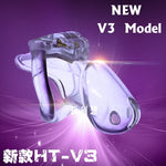 Nano of HT V3 Male Chastity Device Resin Chastity Belt Black CBT Plastic Cock Cage With 4 Cock Rings Men BDSM Sex Toys - sextoysok