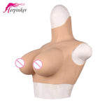 Spring Sale 2019 E Cup silicone breast plate for crossdresser Artificial big Boob transexual Transvestite for crossdressing man - sextoysok
