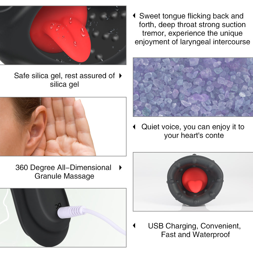 Blowjob Sex Toys for Men Deep Throat Male Masturbator Automatic Penis Pump Vibrators Tongue Licking Glans Massager Sex Shop - sextoysok
