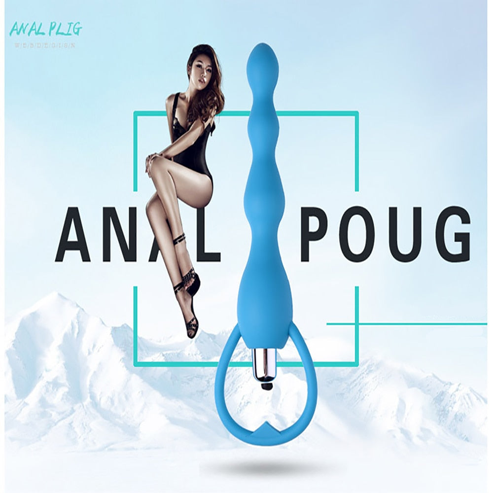 Anal Plug Sex Toys for Women Rear Court Silica Gel Vibration Pull Beads Anal Vibrator Anal Plug Beads for Sex Game Sex Product - sextoysok