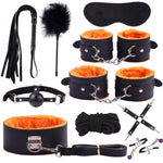 SM Game bandage sex toys for woman SM Game Suit Adult Handcuffs Ball Whip Kit Bondage Set Couple Sex Toys 10PCS sw - sextoysok