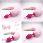 Silicone Plug Fox Tail butt plug and lovely ears anal Sex Toy for women Adult Games Sex Products and dildo vibrator - sextoysok
