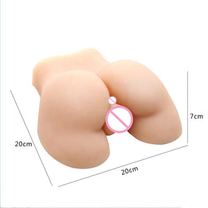 Meselo Realistic Vagina&Big Buttocks Realistic Pussy Male Masturbator Elastic Material Silicone Sex Doll Erotic Sex Toys for Men (Flesh) - sextoysok