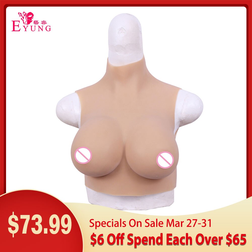 Eyung Silicone Breast Forms Realistic Fake Boobs Tits False Chest Crossdresser Transvestite Mastectomy Silicone Breast Plate - sextoysok