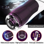 Male Masturbator Sex Toys Vagina Hands Cunt Adults Erotic Automatic Portable for Men TPE Voice Aircraft Cup Telescopic Rotation (Set) - sextoysok