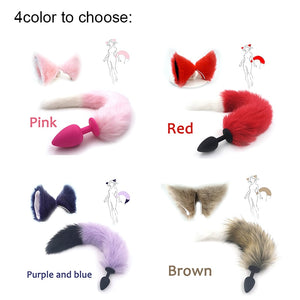 Silicone Plug Fox Tail butt plug and lovely ears anal Sex Toy for women Adult Games Sex Products and dildo vibrator - sextoysok