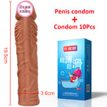 OMYSKY Penis Enlargement Condoms For Men Reusable Penis Sleeve Extender Dildo Enhancer Sleeves For Adults Intimate Cock Rings - sextoysok