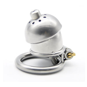 stainless steel Male Chastity Device Anti off version short paragraph with male chastity lock silicone catheter sex toys bondag - sextoysok