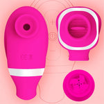 Sucking Vibrator Sucker for Clitoris Tongue Licking Stimulator Nipple Vibrating G Spot Vaginal 7 Modes Flirt Sex Toys for Women (Rose Red) - sextoysok