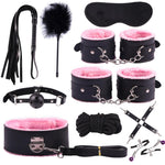 SM Game bandage sex toys for woman SM Game Suit Adult Handcuffs Ball Whip Kit Bondage Set Couple Sex Toys 10PCS sw - sextoysok