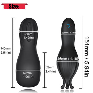 FLXUR 10 modes penis Delay Trainer Male Masturbator Vibrator Automatic Oral Climax Sex Glans Stimulate Massager Sex Toys for Men - sextoysok