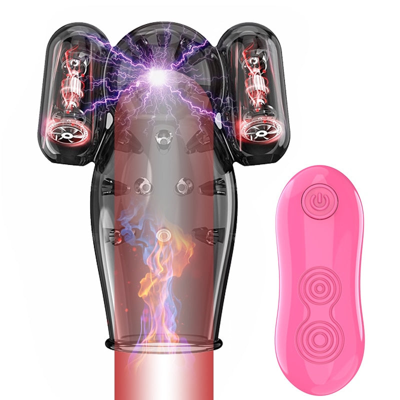12 modes Ghost Exerciser Penis Sex Toys for Men Glans Vibrator Penis Sleeve Enhancement Delay Lasting Glans Trainer Masturbator - sextoysok