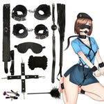 Sex Toys for Couples Handcuffs Whip Nipples Clip Blindfold Mouth Gag Adult Sex Toys Kit Sm Bondage Toy Flirt Games for Couples - sextoysok