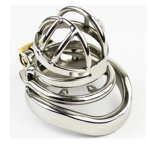 NEW Stainless Steel Super Small Male Chastity Cage with Anti-off ring BDSM Sex Toys For Men Chastity Device 35mm Short Cage - sextoysok
