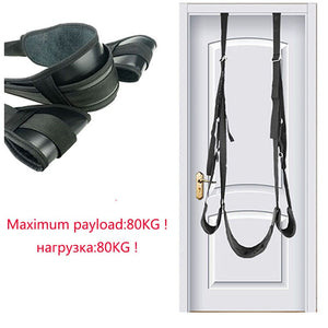 sex swing harness For Women Hanging On Door Trapeze Restraint Belt Adult SM Slave BDSM bandage restraints leg spreader sex toys (Black) - sextoysok