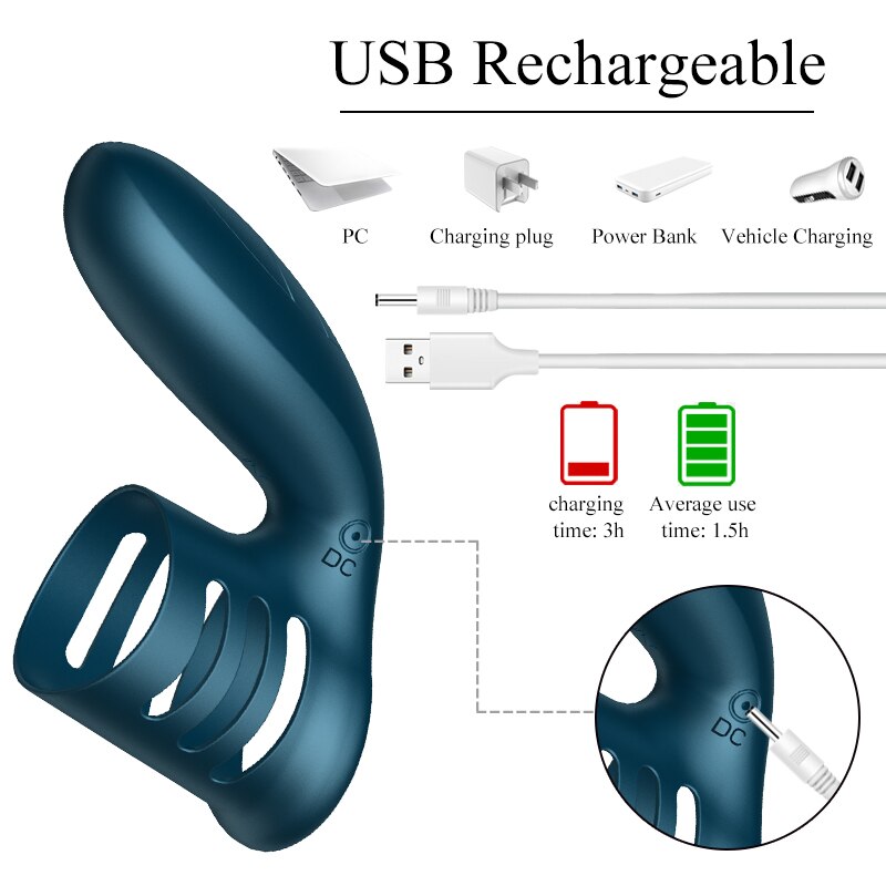 FOX FOXSHOW S1 / S2 Extend Semen Lock Ring Electric Shock Cock Ring Dual Sharing Vibrator for Sex - sextoysok