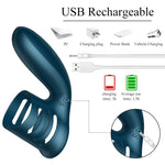 FOX FOXSHOW S1 / S2 Extend Semen Lock Ring Electric Shock Cock Ring Dual Sharing Vibrator for Sex - sextoysok