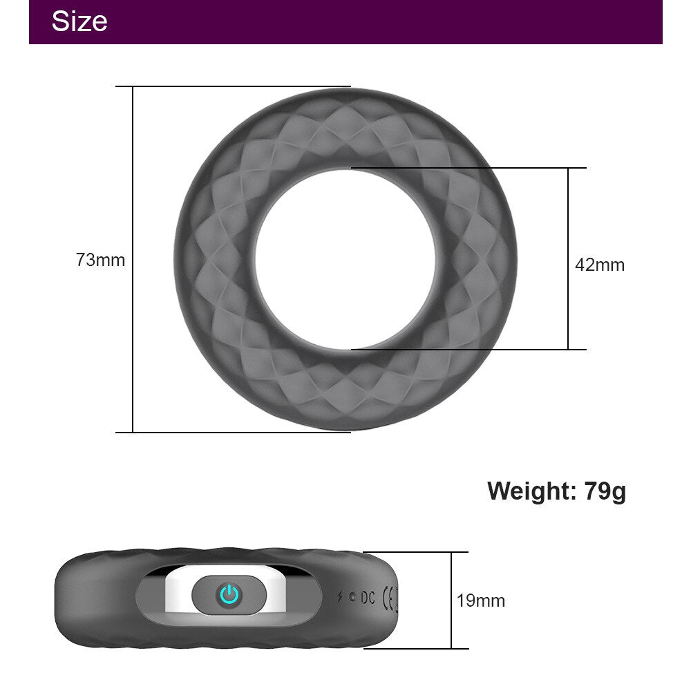 vibrator sex toys for men charging silicone shock lock fine ring male time delay masturbation sex toys (Silver) - sextoysok