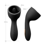 Tongue Licking Nipple Sucking Vibrator Clitoral Stimulation Blowjob Male Masturbator Oral Sex simulator sex toys for couples (Black) - sextoysok