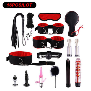 Sex Toys for Couples Handcuffs for Sex Bdsm Toys Anal Dildo Mouth Gag Toys for Adult Games Mask Bondage Set Whip Sexy Lingerie - sextoysok