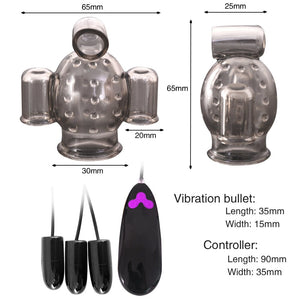 Vibrating Ghost Exerciser Sex Toy for Adult Sex Products Glans Vibrator Penis Pump Enlargement Vibrator for Men Masturbator (black) - sextoysok