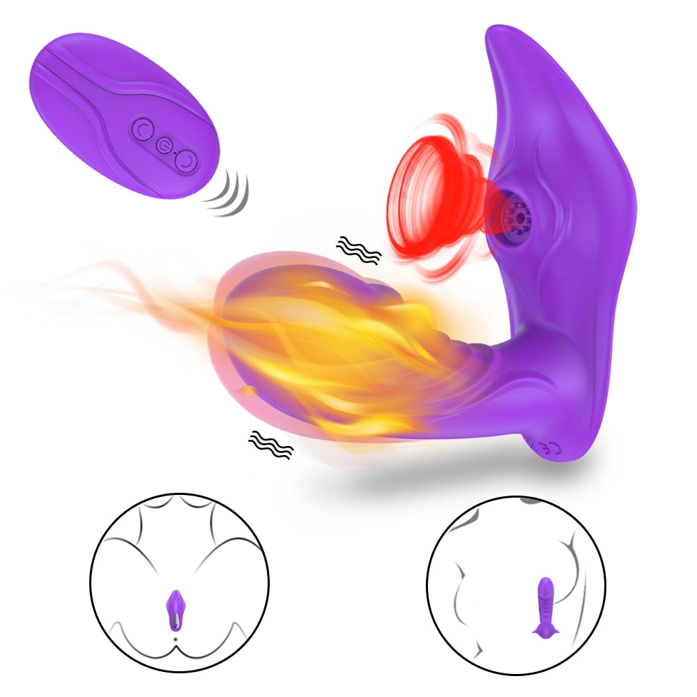 Sucking Vibrator Sex Toys for Women Adult G Spot Clit Sucker Clitoris Stimulator Wireless Heating Wearable Panties Vibrator - sextoysok