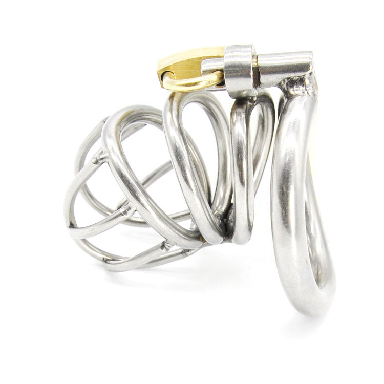Stainless Steel Small Male Chastity device Adult Cock Cage With Curve Cock Ring Sex Toys Bondage Chastity belt A224-1 - sextoysok