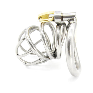 Stainless Steel Small Male Chastity device Adult Cock Cage With Curve Cock Ring Sex Toys Bondage Chastity belt A224-1 - sextoysok