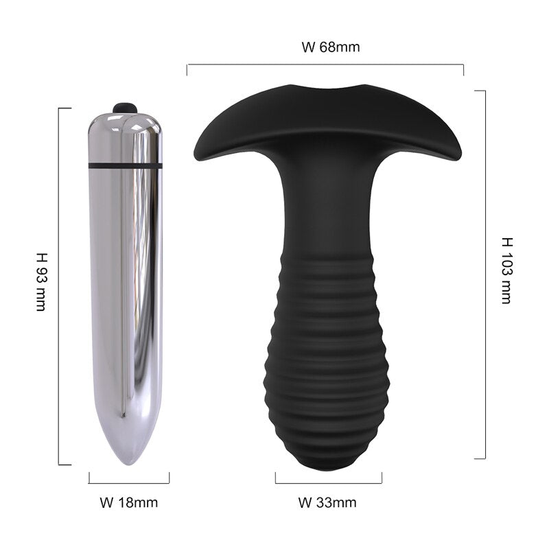 PHANXY Vibrator Male Anal Plug Medical Soft Silicone Anal Cork With Vibration 7 Speed Butt Plug Adult Sex Toys For Women Couples - sextoysok