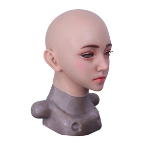 Realistic Silicone Full Head Masks Face Female Masquerade Halloween Cosplay Drag Queen Crossdresser Cover Facial Scars - sextoysok