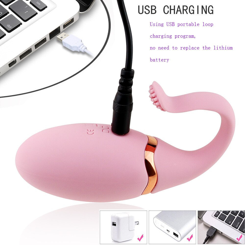 Sex Toys for Woman 10 Speed USB Charging Wireless Remote Control Fish Tail Jump Egg Vibrator Waterproof Massage Vibrator SexGift - sextoysok