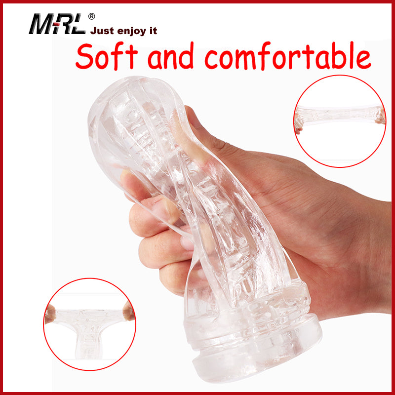 Pocket Pussy for Men Vagina Real Anal Cup Male Masturbation Vacuum Transparent Vagina Real Pussy Male Masturbator Cup - sextoysok