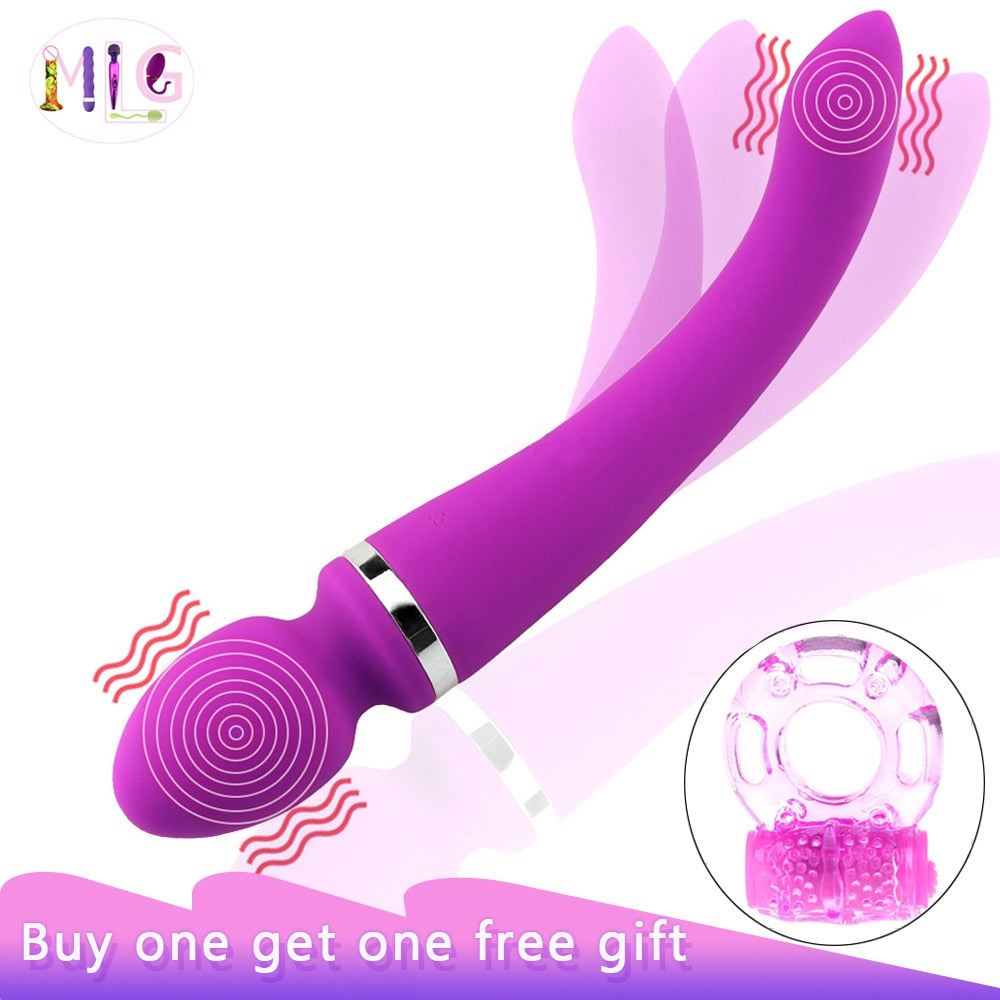 Sex Toy for Woman G Spot Massager Silica Gel Vibrator Double head Vibrator USB Charging Vibrator Female Sex Gift Products Game - sextoysok